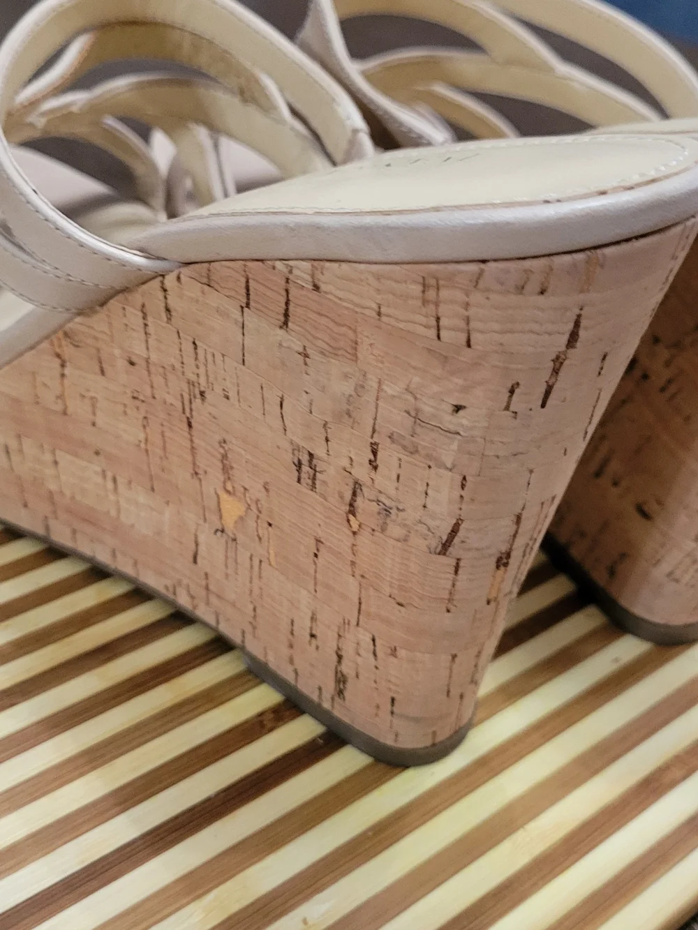 Ivanka Trump Beige Cork Wedge Heels